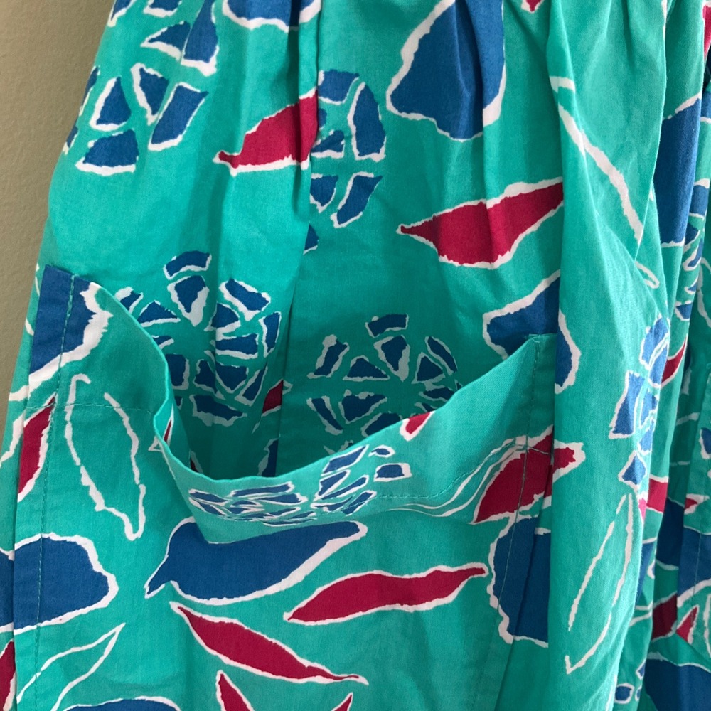 Crewcuts Girls Teal Abstract Floral Cotton Cross Back Sun Dress S 14 NWT Summer - Picture 5 of 11